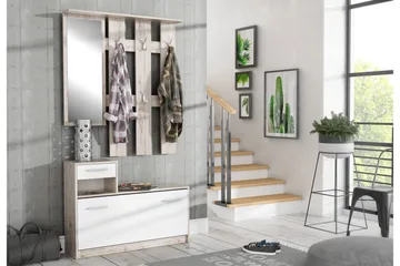 Breslau Hallmöbelset 98x180 cm - Beige / Brun / Hvit - Møbler - Gangmøbler - Møbelsett til gang & entre