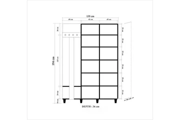 Brokind Klesoppbevaring 135 cm - Brun/Flerfarget - Møbler - Gangmøbler - Møbelsett til gang & entre