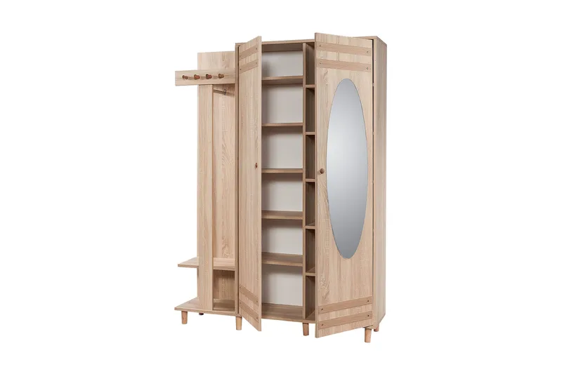 Brokind Klesoppbevaring 135 cm - Brun/Hvit - Møbler - Gangmøbler - Møbelsett til gang & entre