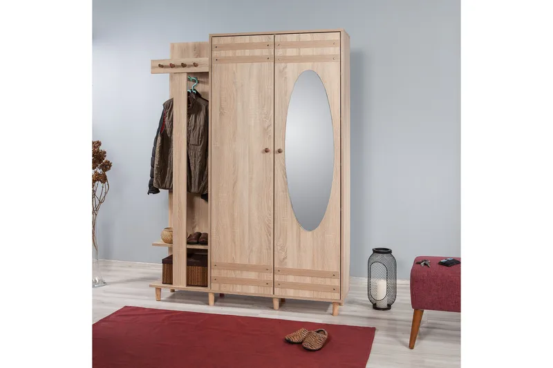 Brokind Klesoppbevaring 135 cm - Brun/Hvit - Møbler - Gangmøbler - Møbelsett til gang & entre