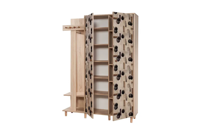 Brokind Klesoppbevaring 135 cm - Flerfarget/Eik - Møbler - Gangmøbler - Møbelsett til gang & entre