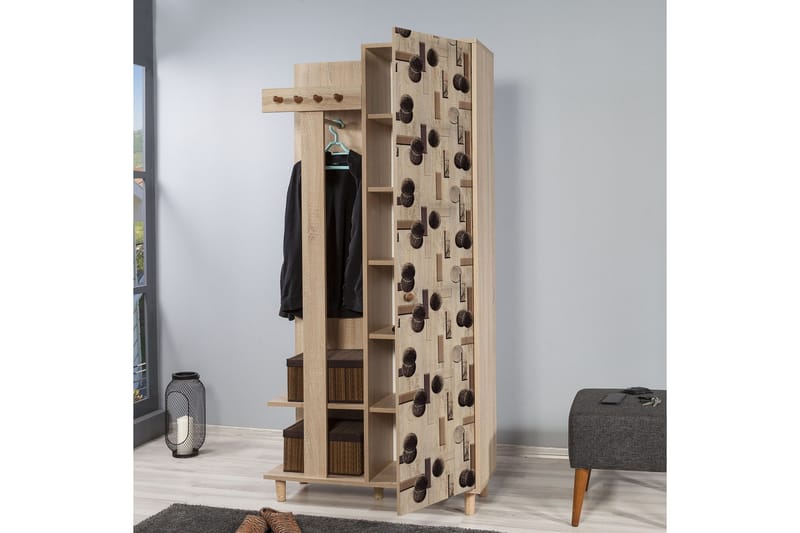 Brokind Klesskap 90 cm - Brun - Møbler - Gangmøbler - Møbelsett til gang & entre