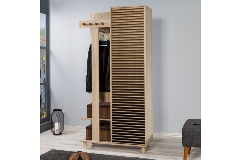 Brokind Klesskap 90 cm - Brun - Møbler - Gangmøbler - Møbelsett til gang & entre