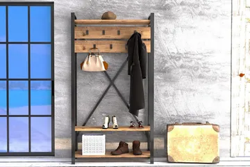 Devonne Entremøbel 90 cm - Valnøtt|Grå - Møbler - Gangmøbler - Møbelsett til gang & entre