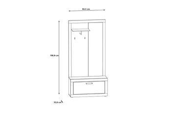 Dolnis Gangmøbelsett 34x94 cm - Brun/Grå - Møbler - Gangmøbler - Møbelsett til gang & entre