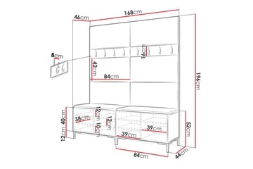 Dunvegan Hallmöbelset 168x46 cm Brown - Møbler - Gangmøbler - Møbelsett til gang & entre
