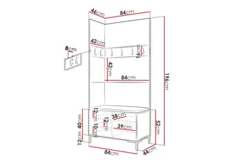 Dunvegan Hallmöbelset 84x46 cm Black - Møbler - Gangmøbler - Møbelsett til gang & entre