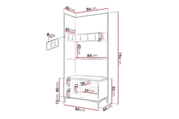 Dunvegan Hallmöbelset 84x46 cm Black - Møbler - Gangmøbler - Møbelsett til gang & entre