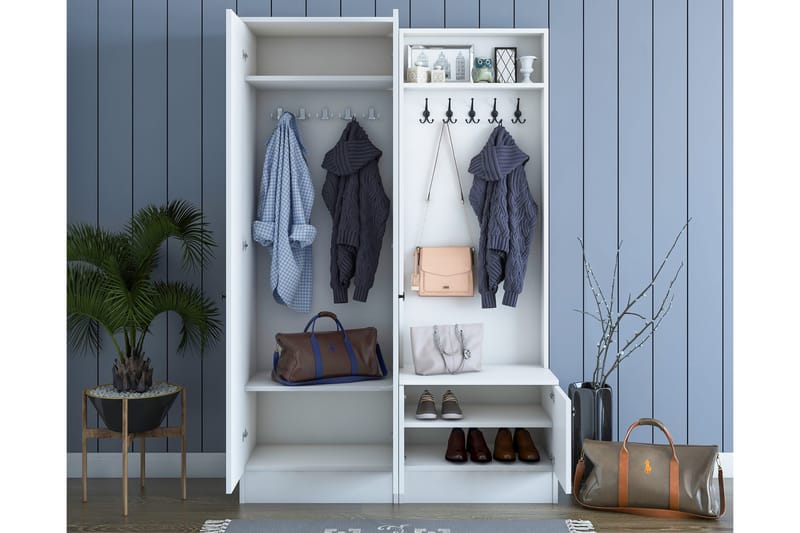 Erickslund Hallmøbelsett - Hvit - Møbler - Gangmøbler - Møbelsett til gang & entre