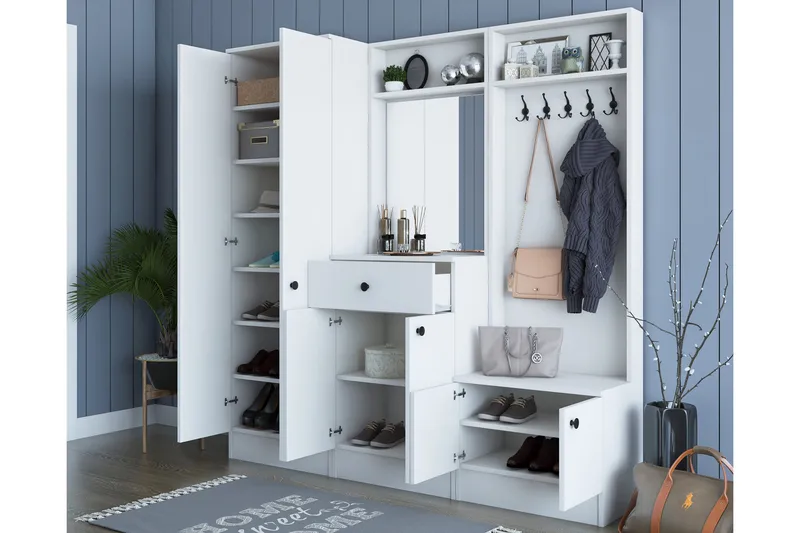 Erickslund Hallmøbelsett - Hvit - Møbler - Gangmøbler - Møbelsett til gang & entre