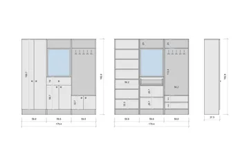 Erickslund Hallmøbelsett - Hvit - Møbler - Gangmøbler - Møbelsett til gang & entre
