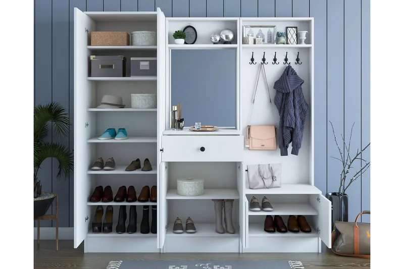 Erickslund Hallmøbelsett - Hvit - Møbler - Gangmøbler - Møbelsett til gang & entre