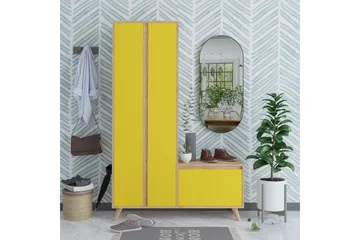 Förvaring hall Guld|Ek|Gul - Møbler - Gangmøbler - Møbelsett til gang & entre