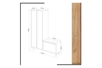 Förvaring hall Guld|Ek|Gul - Møbler - Gangmøbler - Møbelsett til gang & entre