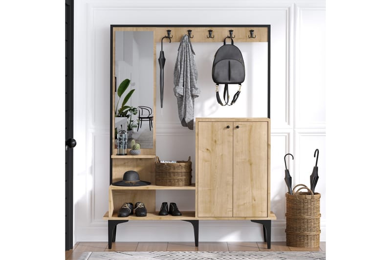 Gangmøbelsett Cirsinia 35x114 cm - Natur/Hvit - Møbler - Gangmøbler - Møbelsett til gang & entre