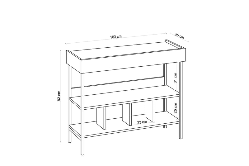 Gangmøbelsett Cosama 35x103 cm - Natur/Hvit - Møbler - Gangmøbler - Møbelsett til gang & entre