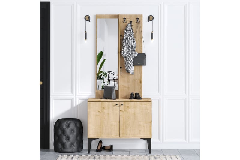 Gangmøbelsett Huacapa 35x90 cm - Natur/Hvit - Møbler - Gangmøbler - Møbelsett til gang & entre
