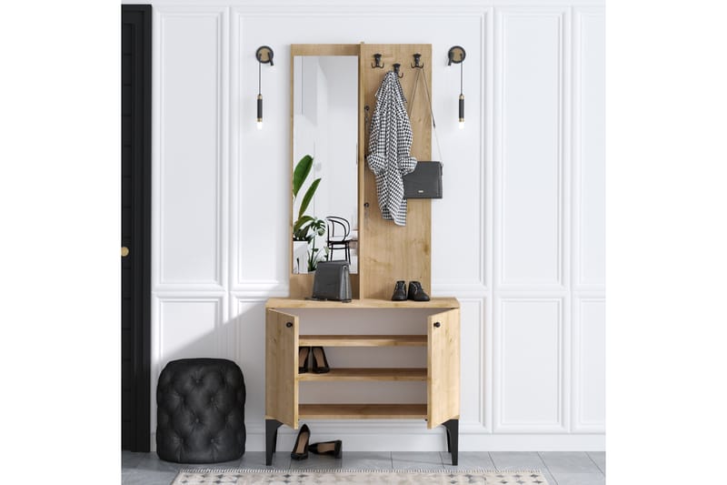 Gangmøbelsett Huacapa 35x90 cm - Natur/Hvit - Møbler - Gangmøbler - Møbelsett til gang & entre