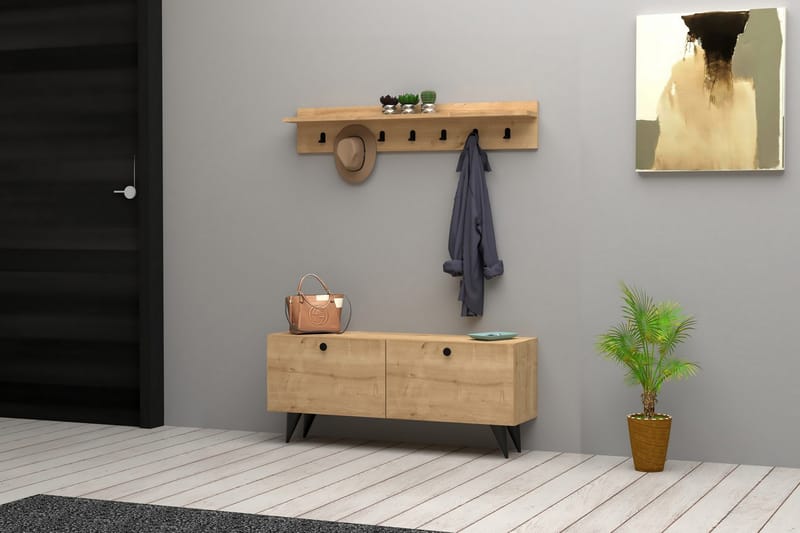Gangmøbelsett Peckeldon 35x113 cm - Natur - Møbler - Gangmøbler - Møbelsett til gang & entre