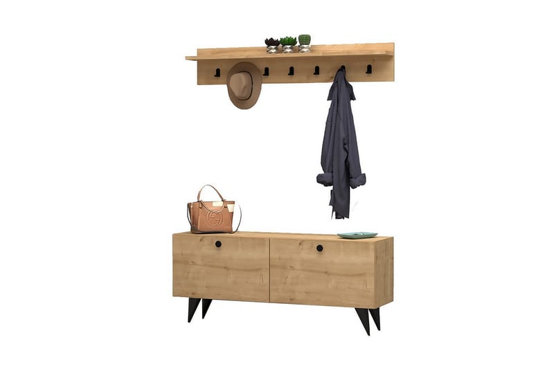 Gangmøbelsett Peckeldon 35x113 cm - Natur - Møbler - Gangmøbler - Møbelsett til gang & entre