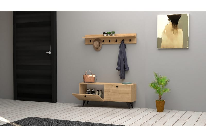 Gangmøbelsett Peckeldon 35x113 cm - Natur - Møbler - Gangmøbler - Møbelsett til gang & entre
