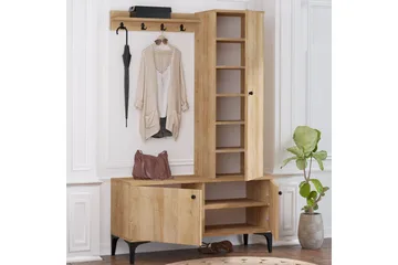 Hall Stand Eik|Svart - Natur/Svart - Møbler - Gangmøbler - Møbelsett til gang & entre