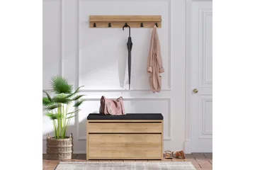 Hall Stand Eik|Svart - Natur/Svart - Møbler - Gangmøbler - Møbelsett til gang & entre