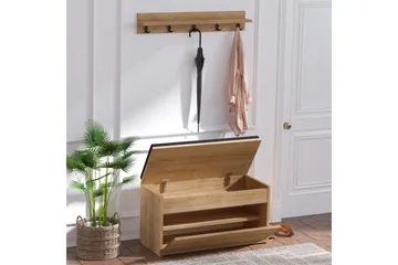 Hall Stand Eik|Svart - Natur/Svart - Møbler - Gangmøbler - Møbelsett til gang & entre