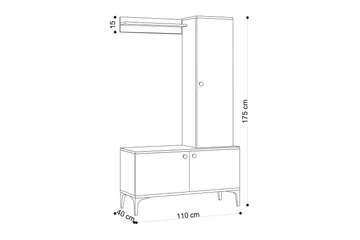 Hall Stand Eik|Svart - Natur/Svart - Møbler - Gangmøbler - Møbelsett til gang & entre
