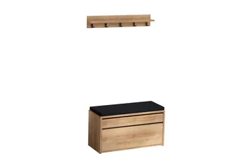 Hall Stand Eik|Svart - Natur/Svart - Møbler - Gangmøbler - Møbelsett til gang & entre