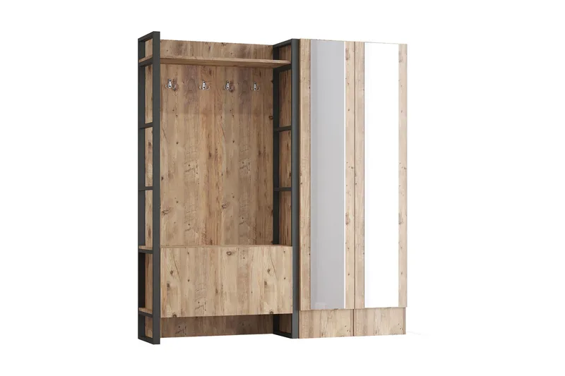 Hardyng Hallmöbelset 34x90 cm Dobbel Høyre, Natur