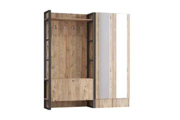 Hardyng Hallmöbelset 34x90 cm Dobbel Høyre - Natur - Møbler - Gangmøbler - Møbelsett til gang & entre