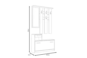 Haysville Hallmöbelset 98x180 cm - Brun / Grå - Møbler - Gangmøbler - Møbelsett til gang & entre
