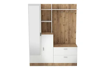 Hialeh Gangmøbelsett 37x140 cm - Natur/Hvit - Møbler - Gangmøbler - Møbelsett til gang & entre