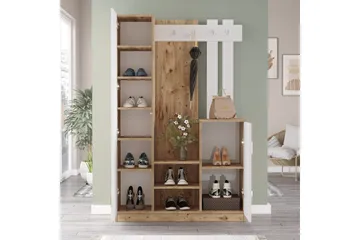 Hialeh Gangmøbelsett 38x114 cm - Natur/Hvit - Møbler - Gangmøbler - Møbelsett til gang & entre