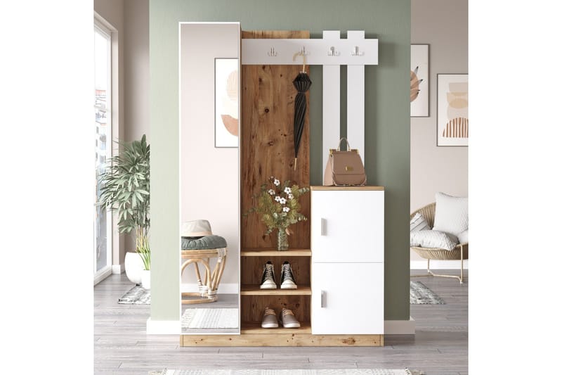 Hialeh Gangmøbelsett 38x114 cm, Natur/Hvit