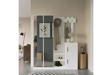 Hialeh Gangmøbelsett 38x147 cm - Hvit - Møbler - Gangmøbler - Møbelsett til gang & entre