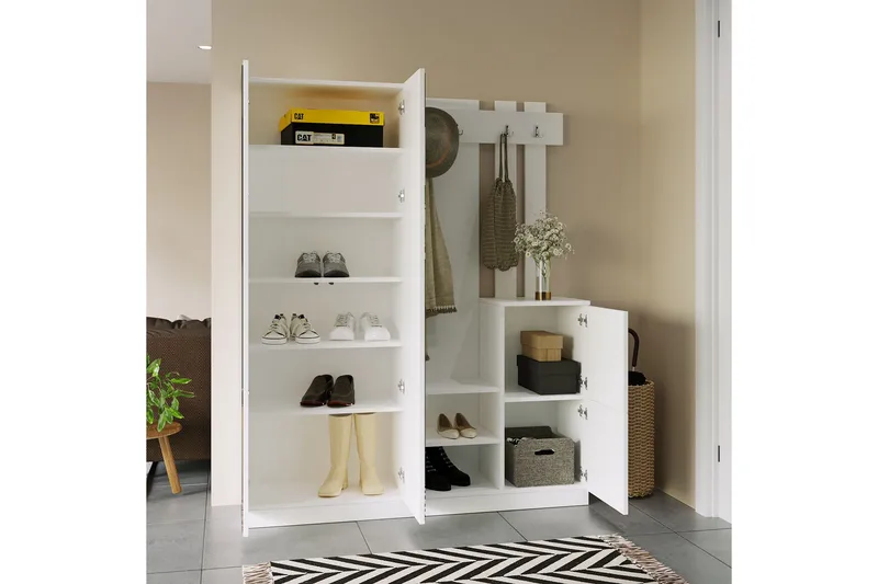 Hialeh Gangmøbelsett 38x147 cm - Hvit - Møbler - Gangmøbler - Møbelsett til gang & entre