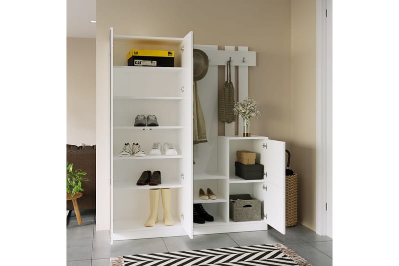 Hialeh Gangmøbelsett 38x147 cm - Hvit - Møbler - Gangmøbler - Møbelsett til gang & entre