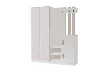 Hialeh Gangmøbelsett 38x147 cm - Hvit - Møbler - Gangmøbler - Møbelsett til gang & entre