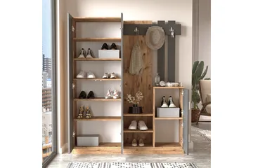 Hialeh Hallmöbelset 38x147 cm - Natur / Antrasitt - Møbler - Gangmøbler - Møbelsett til gang & entre