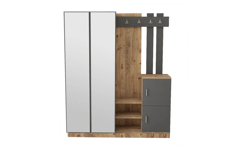 Hialeh Hallmöbelset 38x147 cm - Natur / Antrasitt - Møbler - Gangmøbler - Møbelsett til gang & entre