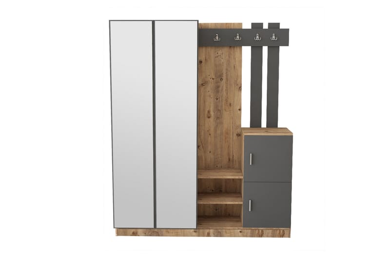 Hialeh Hallmöbelset 38x147 cm - Natur / Antrasitt - Møbler - Gangmøbler - Møbelsett til gang & entre