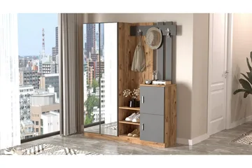 Hialeh Hallmöbelset 38x147 cm - Natur / Antrasitt - Møbler - Gangmøbler - Møbelsett til gang & entre