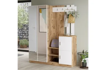 Hialeh Hallmöbelset 38x147 cm - Natur / Hvit - Møbler - Gangmøbler - Møbelsett til gang & entre