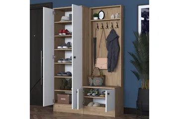 Hooda Gangmøbelsett Brun/Hvit - Hanah Home - Møbler - Gangmøbler - Møbelsett til gang & entre