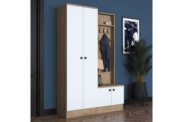 Hooda Gangmøbelsett Brun/Hvit - Hanah Home - Møbler - Gangmøbler - Møbelsett til gang & entre