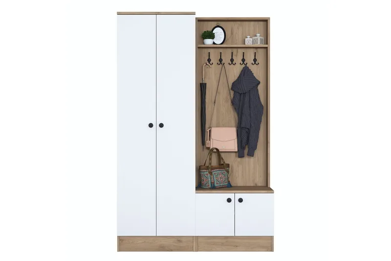 Hooda Gangmøbelsett Brun/Hvit, Hanah Home