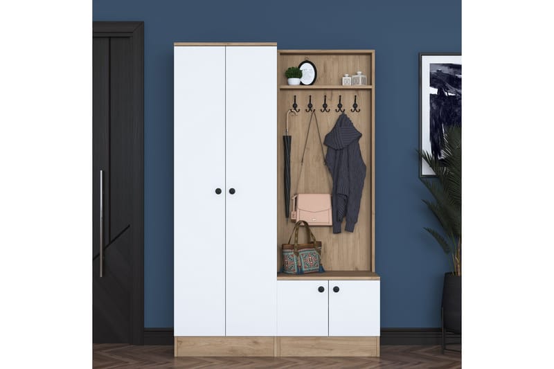 Hooda Gangmøbelsett Brun/Hvit - Hanah Home - Møbler - Gangmøbler - Møbelsett til gang & entre