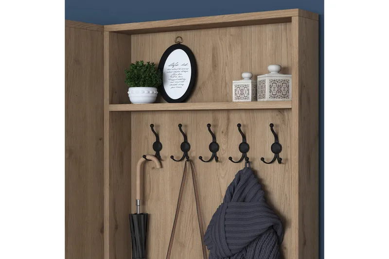 Hooda Gangmøbelsett Brun/Hvit - Hanah Home - Møbler - Gangmøbler - Møbelsett til gang & entre